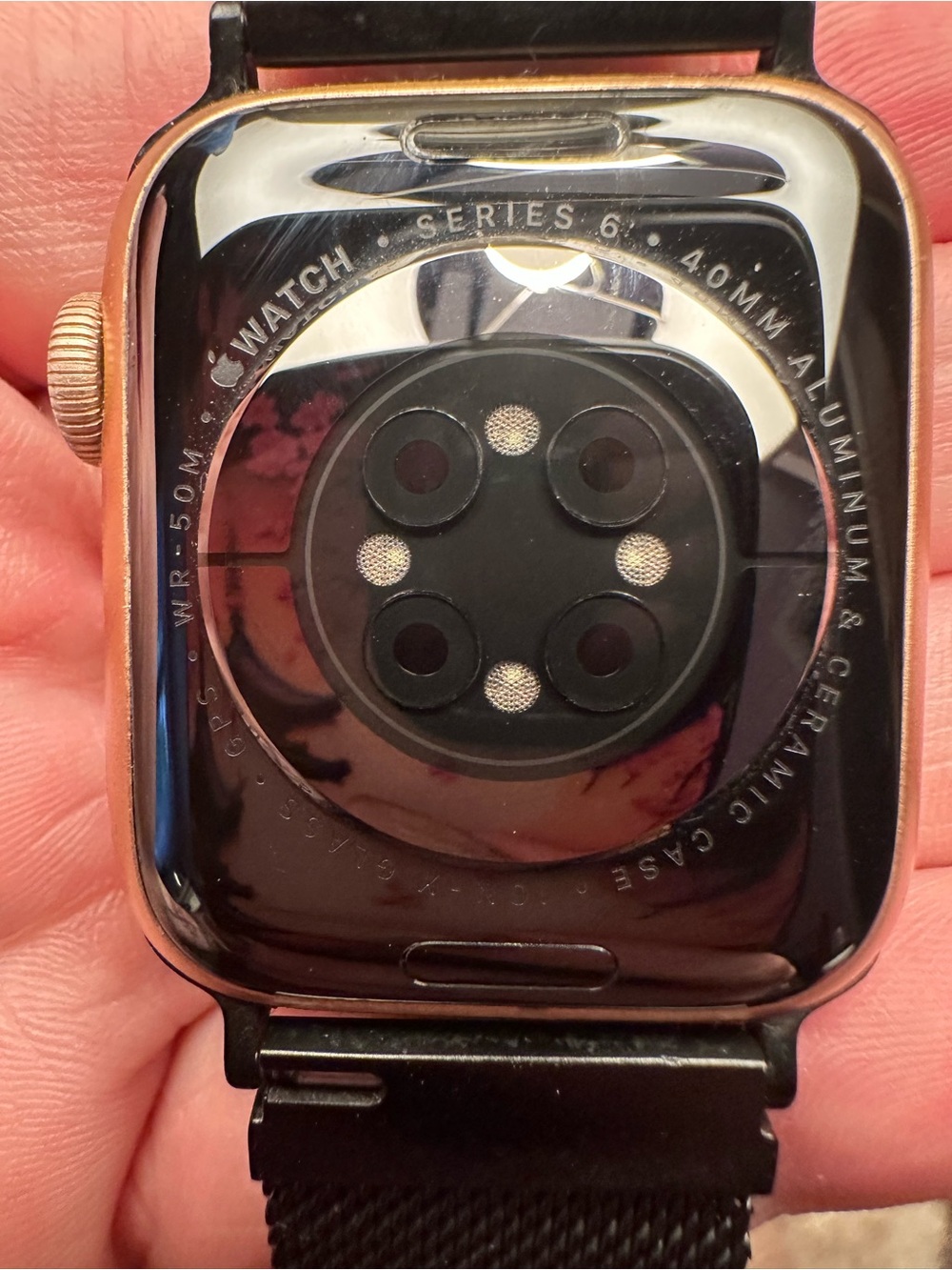 Apple Watch Series 6 Rose Gold Aluminum Back Case